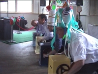 Wind up horse racing game for team building