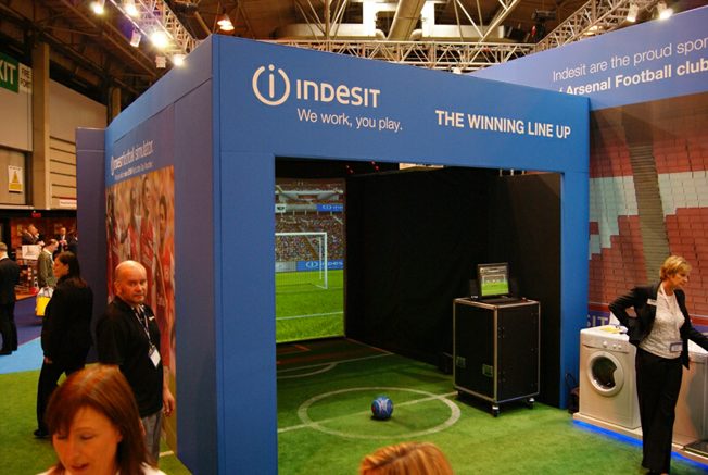 Football goal striker simulator to rent for promotions and exhibitions