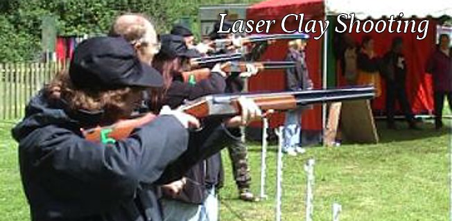 Laser Clay Pigeon Shooting games for corporate events, fairs and summer parties